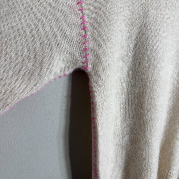 Dylan Harper Sweater Pullover Women's Small Tan Pink Knit Alpaca Wool Crewneck - Picture 9 of 14